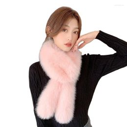 Scarves Winter Faux Fur Scarf For Women Fashion Thicken Long Collar 87 15cm Neck Warmer Fluffy Outdoor Muffler Shawl Wrap
