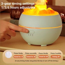 Humidifiers Flame Crystal Essential Aroma Diffuser USB Electric Ultrasonic Air Humidifier Home Office Aromatherapy Humidificador