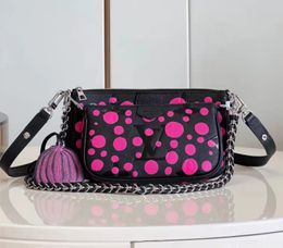 5A Quality handbags purses shoulder bags Women Favourite mini pochette 3ps accessories cross body bag vintag leather multi Colour straps wall