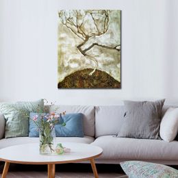 Abstract Figurative Canvas Art A Tree in Late Autumn Egon Schiele Painting Hand Painted Modern Wall Decor