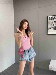 Women's T-shirt Designer 2023 Summer New Vest Top Hollow Out Sexy Top-grade Casual Shirt Knitting Sling Tops Fashion Ootd Polo Mother's Day Birthday Gift 8KZO