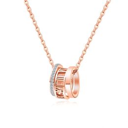 Pendant Necklaces Classic Rose Gold Necklace Three Circles Merge Titanium Steel Lover Christmas Jewelry Drop Delivery Pendants Dhs7B