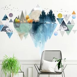 Nordic Triangle Mountain Wall stickers Creative DIY Home Decor. Living-room Bedroom Art Wallpaper Self Adhesive Posters Murals