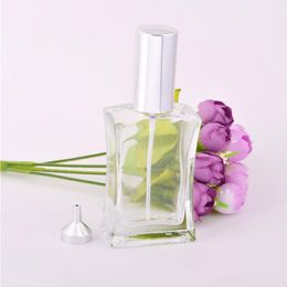 50 ML Rectangle Perfume Bottle Empty Glass Atomizer Cosmetic Refillable Container Essential Oil Vials Transparent Spray Bottle Xtlwf