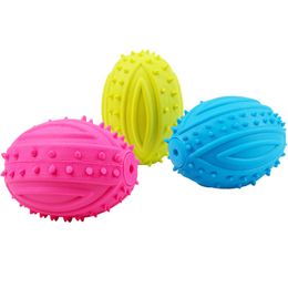 Pet Small Dog Treats Rugby Puppy Interactive Toy Ball Cat Toy for Large Dog Chew Hedgehog Toy Tooth Cleaning Bite Ball