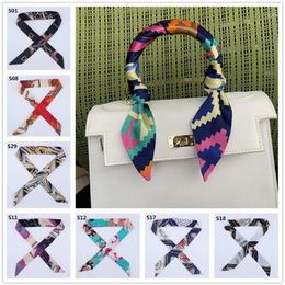 Scarves 2021 Silk Skinny Scarf Women Print Designer Hair Band For Ladies Long Ribbon Bag Scarfs Tie Female Fashion6721415204j