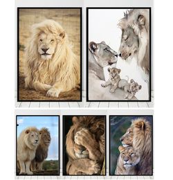 Картины реалистичные животные льва личность роспись холст постеры семейная внутренняя комната детская спальня украшения стены нет.