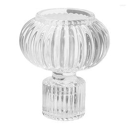 Candle Holders Candlestick Holder Portable Transparent Glass Lantern Container Tabletop Decoration For Home