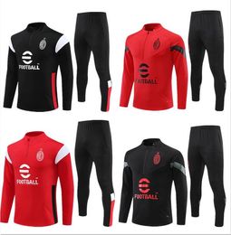 22 23 24 AC milanS tracksuit tuta maglia training survetement camiseta tracksuit men and kids uomo calcio Squitude Jogging