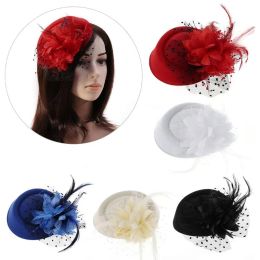 Clips Barrettes Fascinator Hats Headband Womens Feather Flower Brides Accessories Wedding