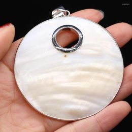 Pendant Necklaces Natural White Mother-of-pearl Shell Pendants Round High Quality For DIY Tribe Necklace Earrings Jewelry Making