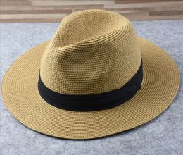 Wide Brim Hats Bucket Hats Male big size panama hat lady beach wide brim straw hat adult fedora cap men foldable bucket hats 55-57cm 58-60cm 230615