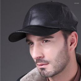 Ball Caps Aorice Men039s Genuine Leather Baseball Cap Golf Hats Brand White Black Hoge Kwaliteit Thin Air Prevented Bask HL0138700280b