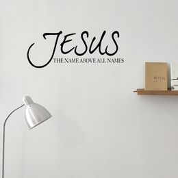 Jesus Name Above All Names Quote Wall Decal Sticker Vinyl Bible Verse Religious Pray Lettering Wall Decal Home Decor Art Mural