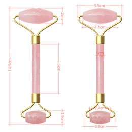 2021 new Practicaln Women pink Facial Relaxation Slimming Tool Quartz Jade Roller Massager Face Body Head Neck Foot Massage welded metal