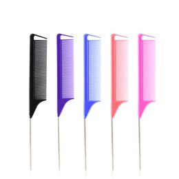 2020 Professional Anti-Static Rat tail comb Metal hair comb hair salon use hair beauty tools 3 colors