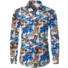 Men's Casual Shirts Hawaiian Men'S Long Sleeve Lapel Button Cardigan Butterfly 3d Printing Daily Street Comfortable Shirt Holiday