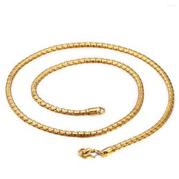 Chains Trendy Gold Color 316L Stainless Steel Jewelry Link Chain Personality Necklace Men Women Boys 4mm 24inch Gift