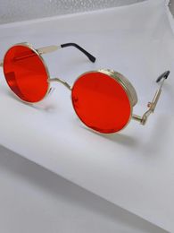 Sunglasses Foxi Pipi 2023 Metal Steampunk High Quality Men Women Fashion Round Brand Designer Vintage