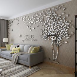 Wall Stickers Large Size Sticker Tree Decorative 3D DIY Art TV Background Wallpaper Home Decor Living Room Acrylic interior stickers 230615