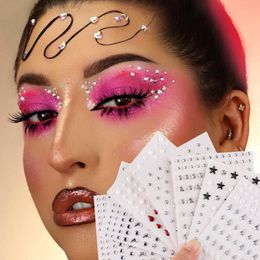 Temporary Tattoos 3D Glitter Diamond Face Jewelry Sticker Jewels s Tattoo Party Body Art Decorations Makeup Tools 230616