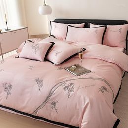 Bedding Sets 120S Long Staple Cotton Embroidery And Set Duvet Comforter Cover Bedsheet Pillowcase Bed Linen For Adult