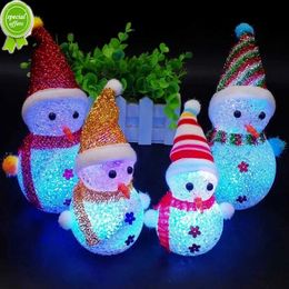 New Christmas LED Decorations Crystal Hat Snowman LED Night Light Random Colour Nightlights Colourful Eye-lantern Christmas Gifts