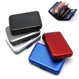 Card Holders 1 Pc Men Aluminium Bank Holder Blocking Hard Case Wallet Solid Anti-RFID Scanning Protect