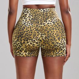 Active Shorts Leopard Print Yoga Fitness Women Leggings High Waist Booty Scrunch Elastic Est Gym Tights Push Up Squat Proof Leggins