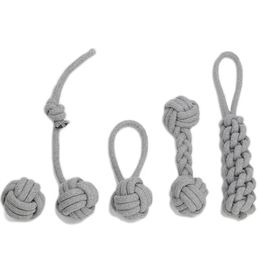 Gray Interactive Rope Dog Toys for Small Medium Dogs Tug of War Durable Cotton Ball Toy for Dog Pet Chihuahua Pug French Bulldog