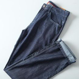 Men's Jeans Spring Thin Denim Straight Leg Micro Elastic Long Pants For Business Casual Minimalist Basic Men's Work Dad