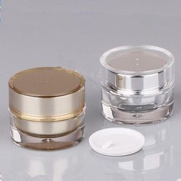 100pcs 5g Empty Round Acrylic Bottle Cream Jar container Small sample Cosmetic Pot Golden eye cream Cosmetics Packaging tin bottle Vamkk