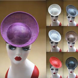 Wide Brim Hats Bucket 20cm Round Saucer sinamay Inspired Percher Hat fascinator Millinery Base B063 230615