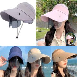 Wide Brim Hats Breathable Retractable Sunscreen Fishing Caps Visor Cap Sunglasses Sports Sun Empty Top Hat Anti-UV Beach