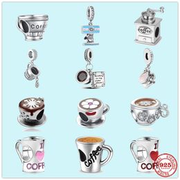 925 sterling silver charms for pandora jewelry beads 925 Bracelet Coffee Cups & Coffee Machines charm set Pendant