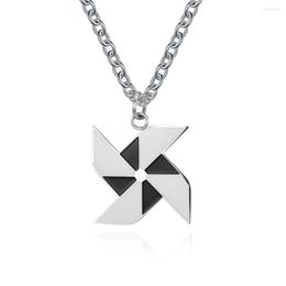 Chains Stainless Steel Necklace For Women Man Lover's Windmill Gold And Pink Color Pendant Engagement Jewelry