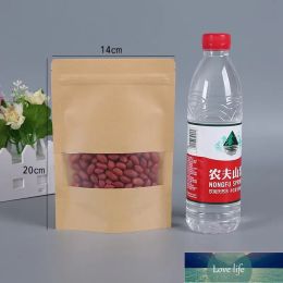 8Size Kraft Paper Bag Food Moisture Barrier Bags Sealing Pouch Food Packing Bags Reusable Plastic Front Transparent Bags Wholesale