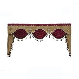 Curtain 1 Panel Brown Waterfall Valance With Fringe Trim Tassel Matching Window Drapes For Living Room Rod Pocket