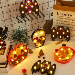 New Halloween Lamp Plastic Pumpkin Bat Ghost Night Light Halloween Lamp for Home Bar Dining Decoration