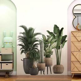 Wall Stickers 2pcs Plant Pattern Sticker Self Adhesive Art Decal For Home Decor 230615