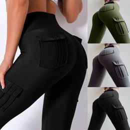 Women's Pants Women's Riding Pocket Workout Leggings Military Fitness Running High Waist Trouser Elastic Equestrian Breeches Equipments