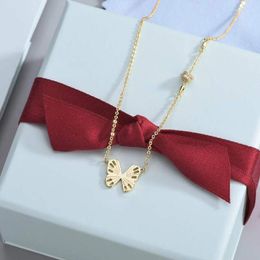 Chains Classic Vintage Wind Piano Butterfly Collarbone Chain Necklace Aesthetic Simple Hollow Small Pendant Sterling Silver 925 Jewelry