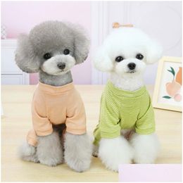 Dog Apparel Stripes Pets Puppy Coat Jacket Outfit Summer 4 Legs Supplies Will And Sandy Drop Delivery Home Garden Pet Dhqsg