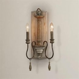 Wall Lamp French Country Antique Woodwork Candlestick Lamps Bedside Living Room Dining Decor Sconces Lights Fixtures