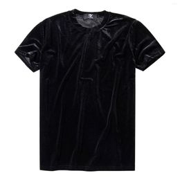 Men's T Shirts Mens Velvet Velour Fashion Hip Hop Slim Simple Short Sleeves Shirks For Men