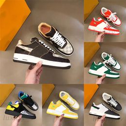 Designer Casual Shoes Abloh Sneakers Virgil 1s 1 Calfskin Leather Men White Red Letter Printed Overlays Platform Low Sneakers