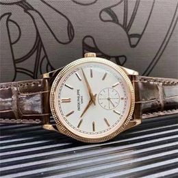 P Classical A Luxury T Elegant E Ultra thin K 39mm wrist watches 6119R New Mechanical Rose Gold JGJ8 3k High-end quality iced out gift watch for men women