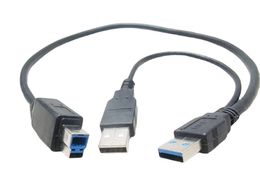 USB 3.0 Type A Male to B Male AM to BM w/ USB 2.0 Power Data Cable