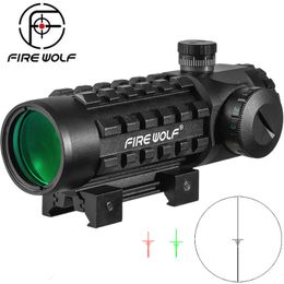 Fire Wolf 3x28 Зеленая красная точка прицел прицел тактическая оптика. Стоимость винтовки 11/20 мм регулируемые железнодорожные винтовки для охоты
