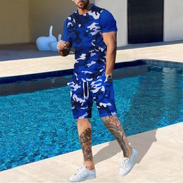 Men's Tracksuits Men's 3D Short Sleeve Suit Shorts Beach Tropical HawaiianSS Body Sports Dress Jackets For Men Set You